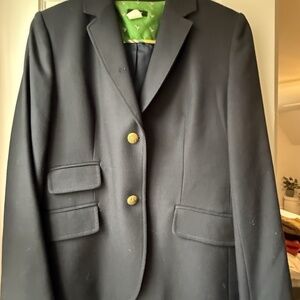 J.Crew Navy Wool Two Button Schoolboy Blazer:Size 18